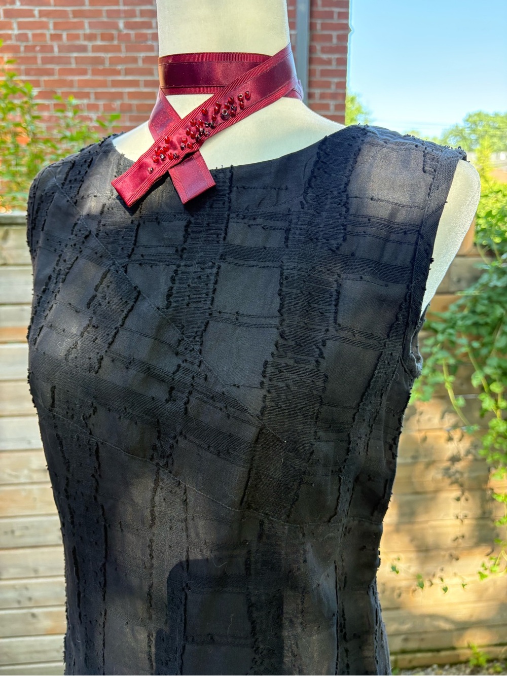 Comrags | Black Textured Midi Dress - Picture 1 of 8